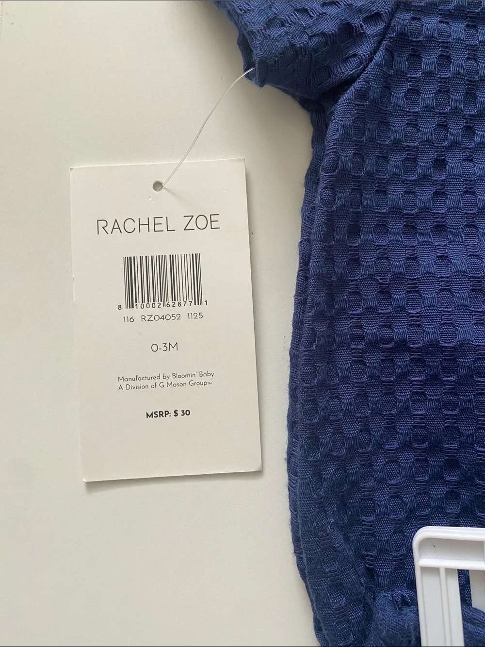Rachel Zoe Navy Textured Baby Romper & Shorts Set with Sunglasses